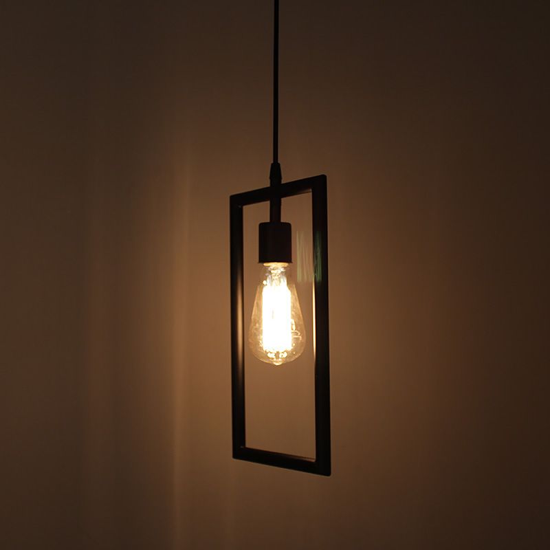 Schwarz hängende hängende Licht im industriellen Stil Metall Geometrische Anhängerleuchte