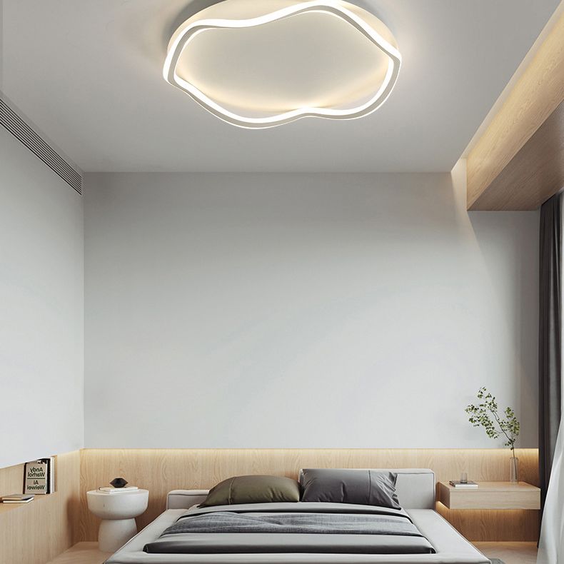 Modern Style Wave Flush Ceiling Light Metal 1-Light Flush Mount Ceiling Lighting Fixture