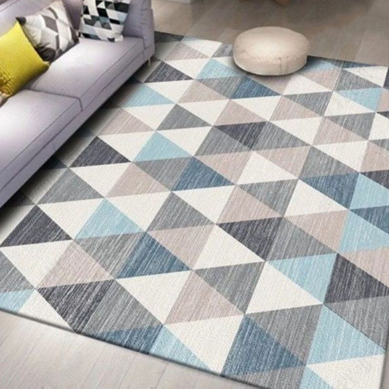 Geometric Indoor Rug Patchwork Modern Area Rug Polyester Living Room Carpet with Non-Slip Backing