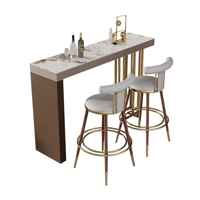 Double Pedestal Pub Height Dining Table Glam Counter Wine Table