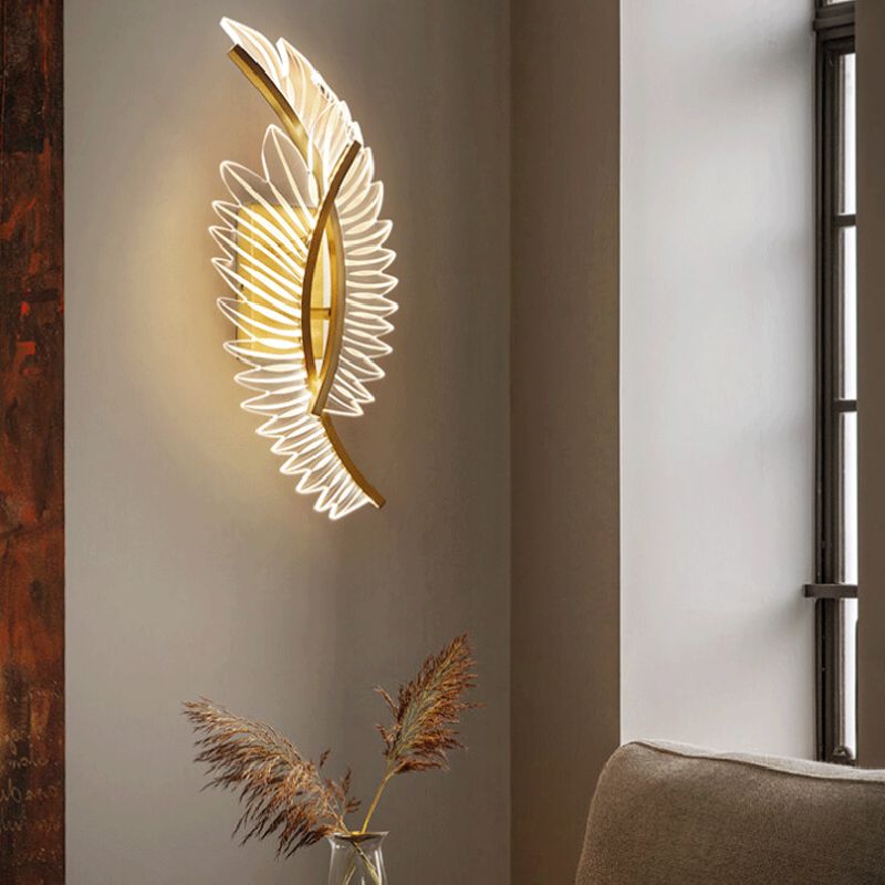 Unique Shape Wall Mounted Light Fixture Modern Wall Mounted Lighting in Gold