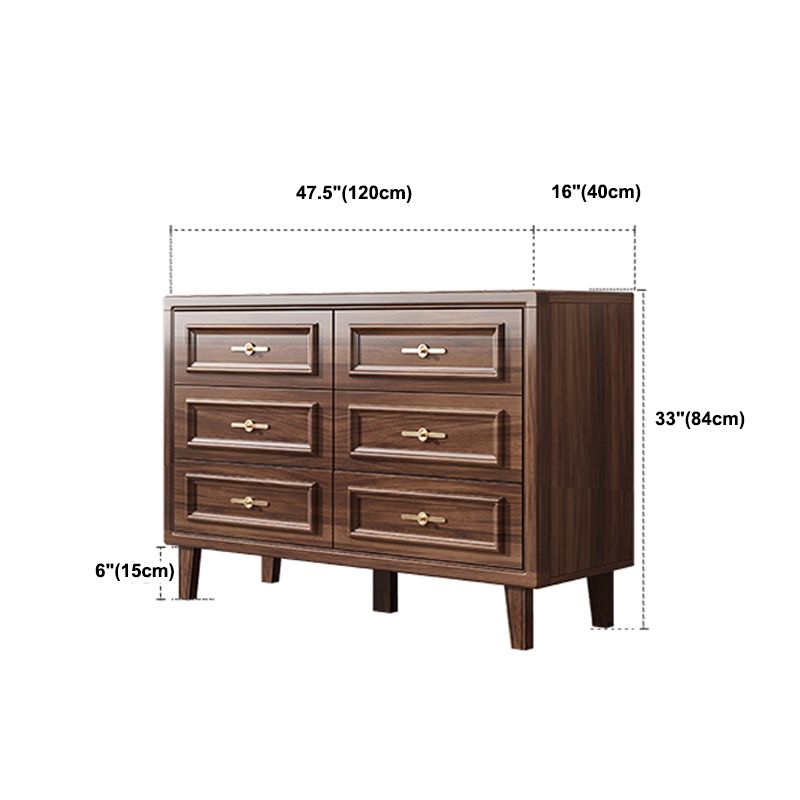 16" W Modern Brown Oak Storage Chest Dresser Wood Storage Chest with Drawers