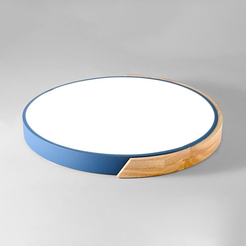 Lámpara de techo empotrada de macarrón nórdico con montaje empotrado y pantalla redonda de 1 luz