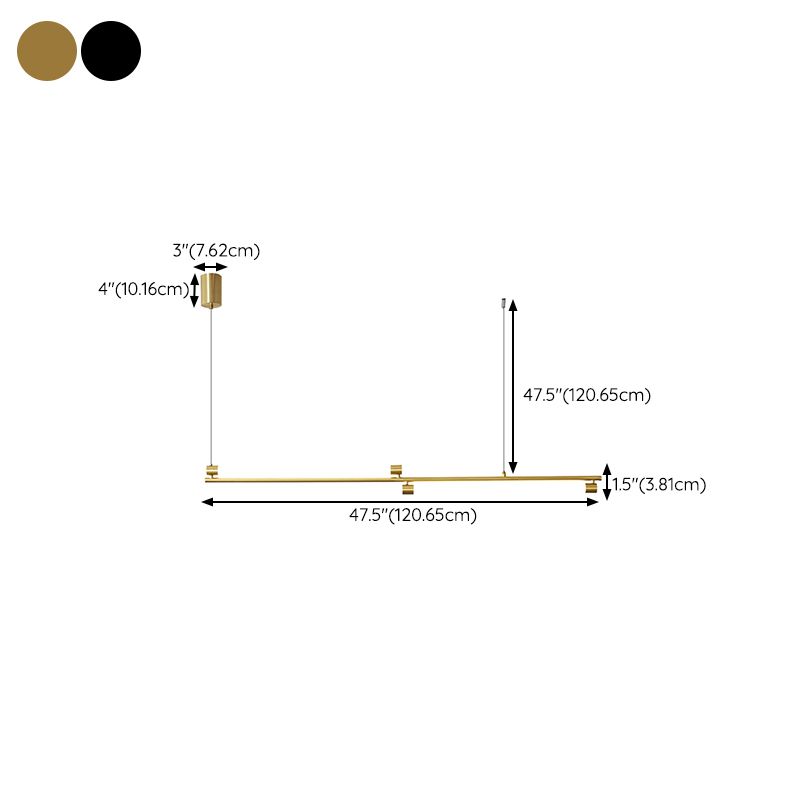 Brass LED Hanging Lamps Minimalism Island Light Fixture for Dining Room