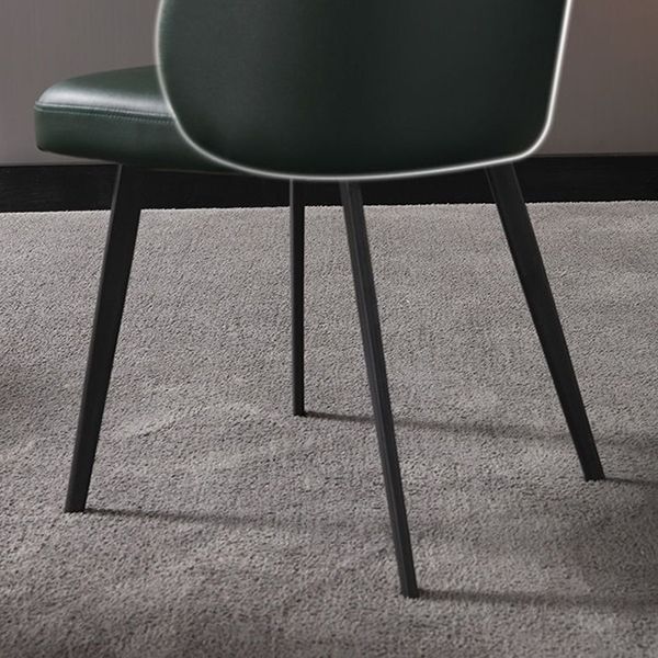 Modern Style Parsons Side Chair Faux Leather Indoor Dining Chair