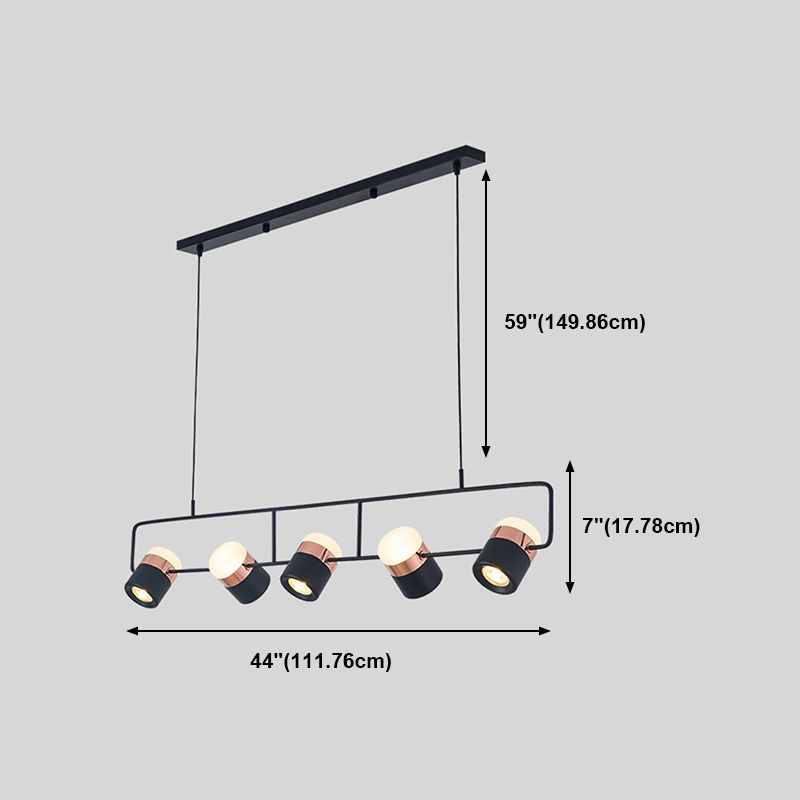 Contemporary Style Cylinder Island Lighting Ideas Metal Island Light Fixtures