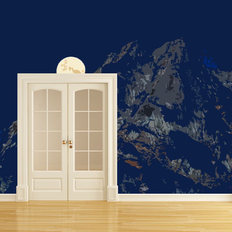 Mountain Illustration Mural Moisture Resistant Wall Decor for House Interior
