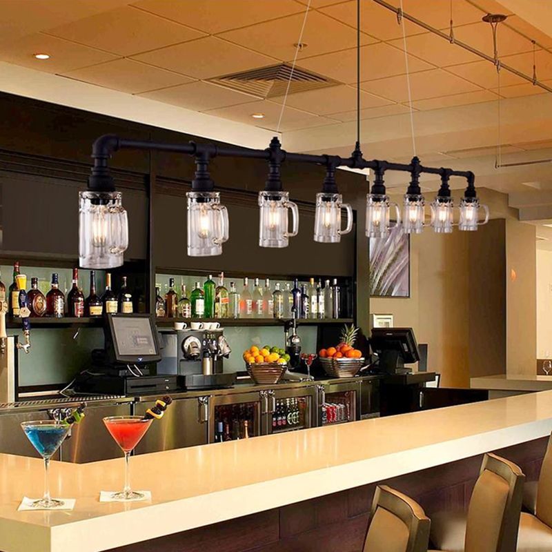 Wine Bottle Wrought Iron Island Lighting Industrial Style Over Island Lighting for Bar