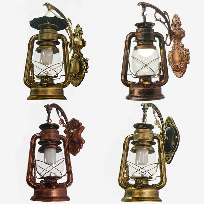 1-Licht-Kerosin-Wandmontage-Beleuchtung Nautical Schwarz/Kupfer/Bronze Klare Glaswandlampenlampe für Esszimmer