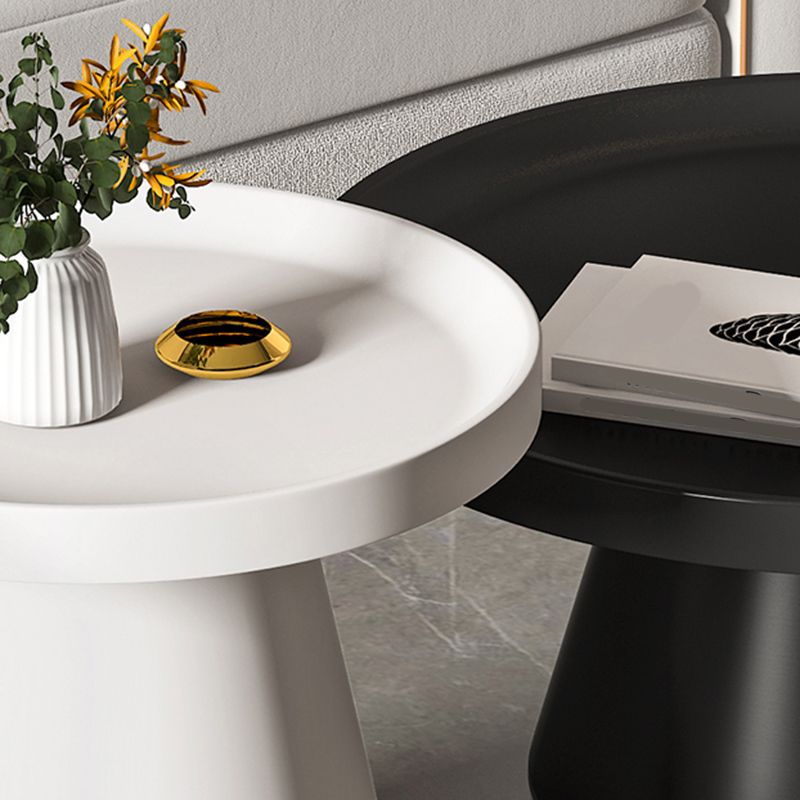 Mid-Century Modern Iron Coffee Table Round Tray Top Cocktail Table Set