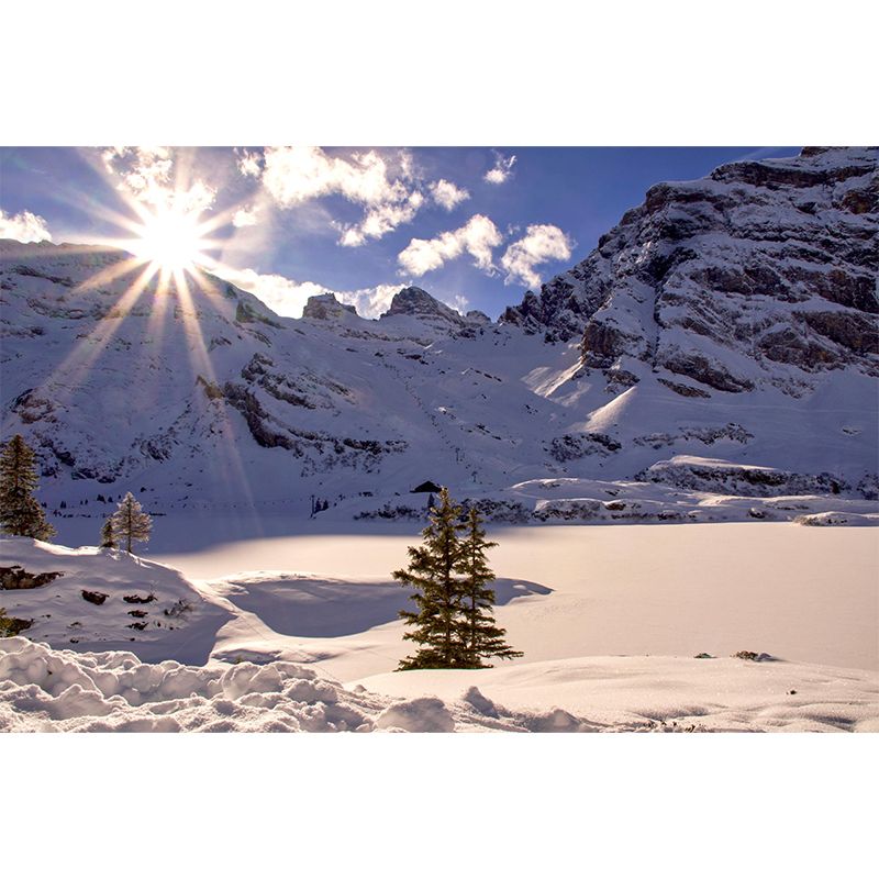 Modern Huge Mountain Mural Wall Decor Environment Friendly for Living Room