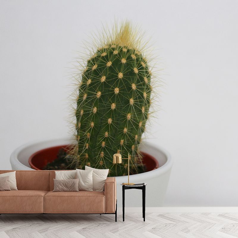 Tropical Cactus Plant Wall Mural Decal Customized Size Minimalist Wall Art for Meeting Room