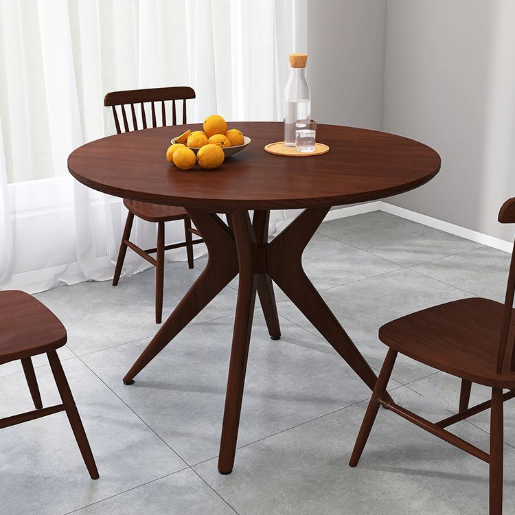 1/2/3/4 Pieces Solid Wood Dining Set Modern Pine Wood Round Table with Wooden Chairs