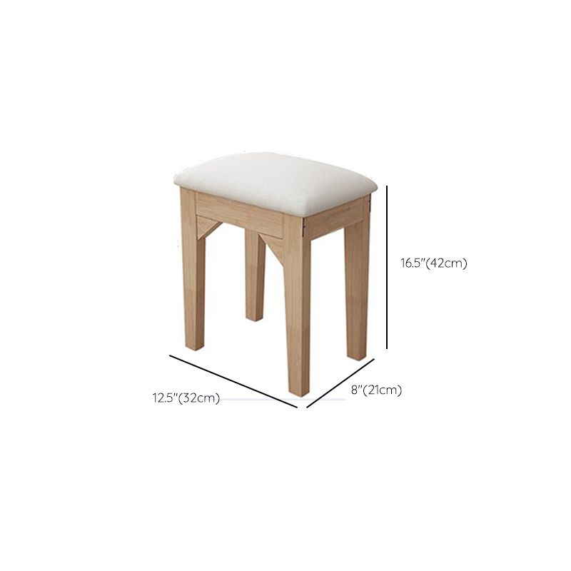 Modern Rubberwood Dressing Table Set with Stool 1-Mirror Wood Vanity Table