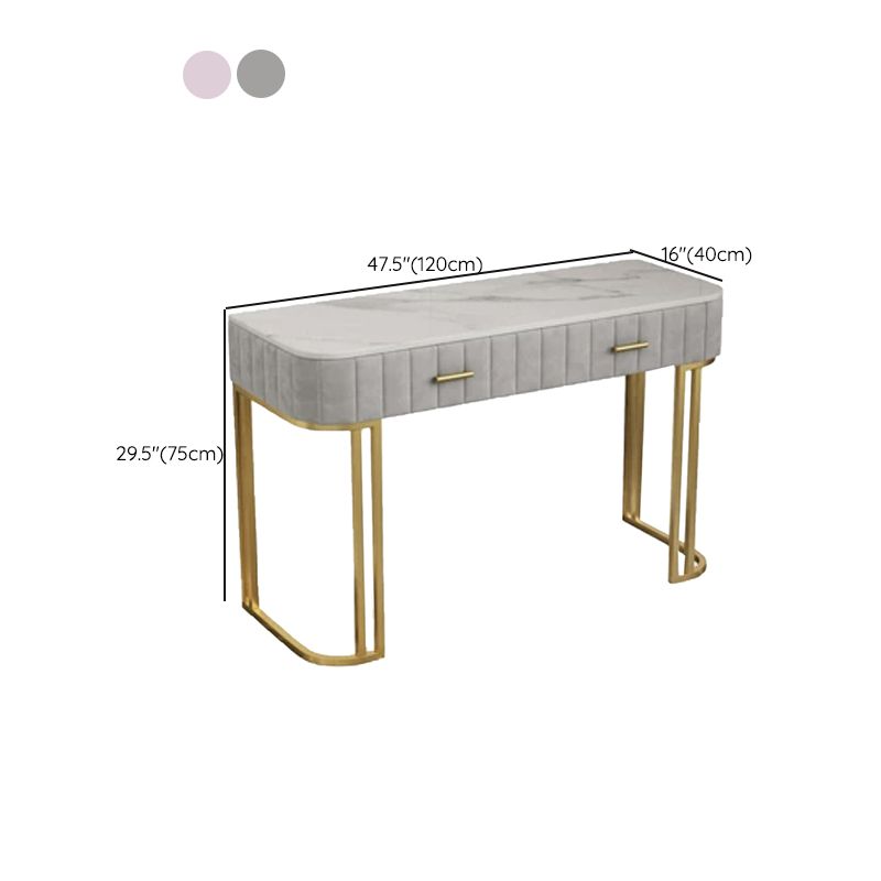 Make-up Vanity With Drawer Marble Glam Bedroom Double Drawers