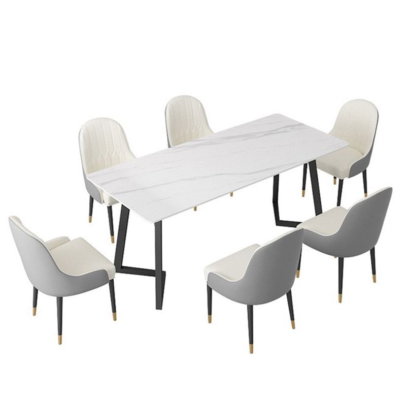 Modern Rectangle Dining Table Set 1/4/7 Pieces Dinette Set with Sintered Stone Top