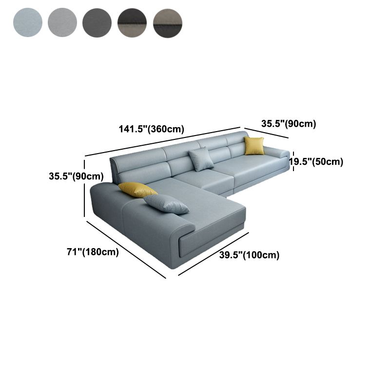 L-Shape Reversible Faux Leather Stain-Resistant Sectional Sofa with Chaise