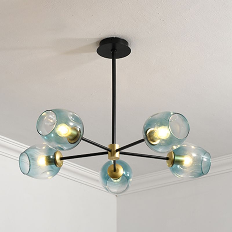 Modern Jar-Shaped Chandelier Lights Glass Chandelier Light Fixture for Living Room