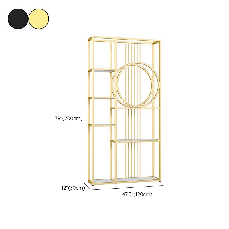 Etagere Contemporary Bookshelf Open Back Metal Bookcase with Shelves