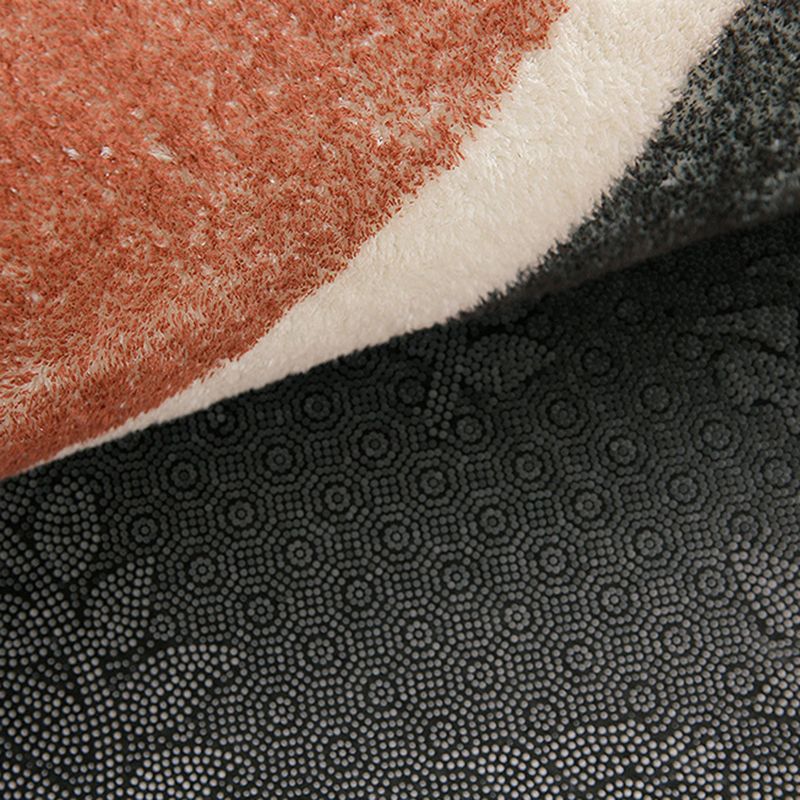 Dark Brown Modern Rug Polyester Color Block Area Rug Stain Resistant Rug for Drawing Room