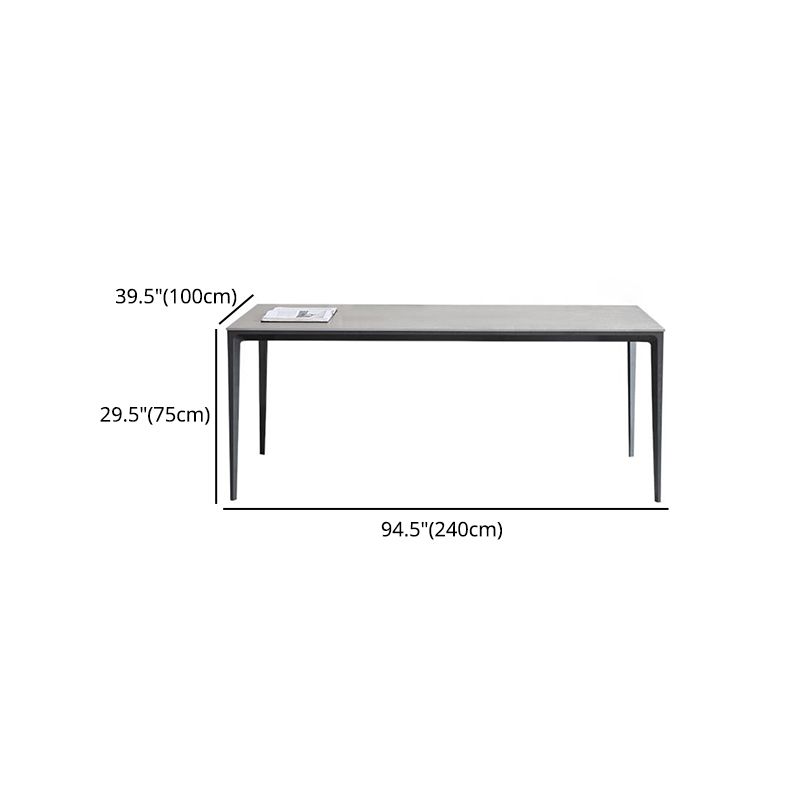 1/3/4/5/7 Pieces Modern Dining Set with Grey Top Table and Leather Chairs Dinette Set