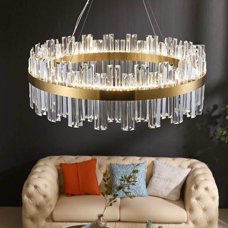 Moderno lampadario a pendente a pendente orbicolare sospeso di illuminazione cristallo