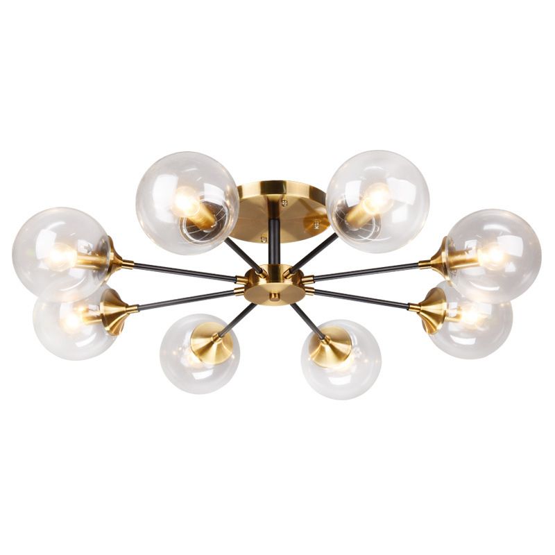 Globe Semi Flush Mount Lighting Minimalist Glass Dinning Room Semi Mount Lighting