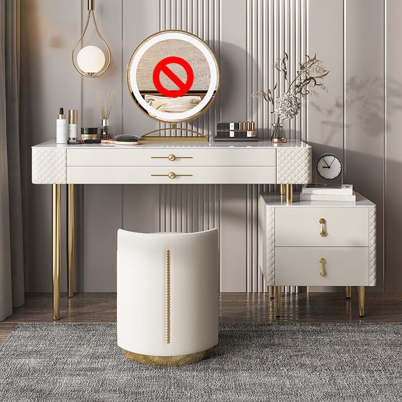 White Makeup Table for Bedroom With Drawer 15.74" W x 31.49" H