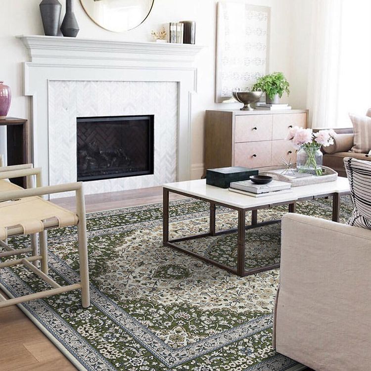 Luxus runder Druckbereich Teppich mehrfarbiger Olyester Teppich Anti-Rutsch-Rucks-Teppich für Wohnzimmer