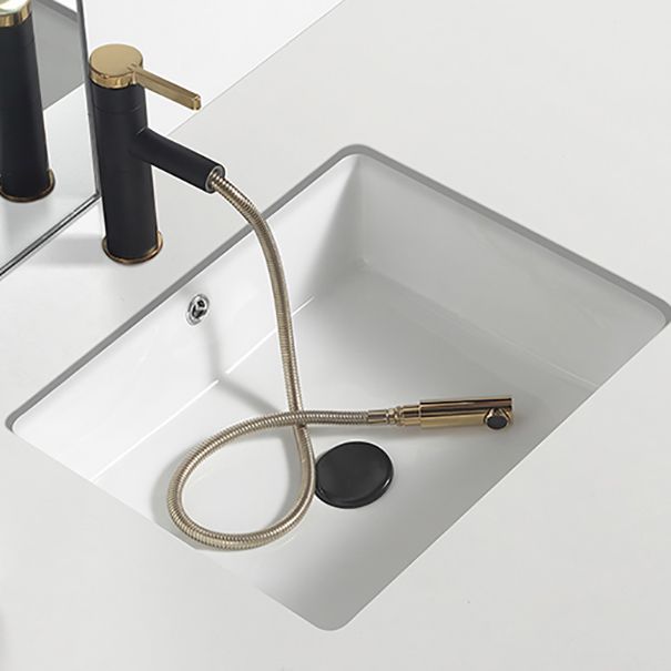 Traditional Undermount Bathroom Sink Round Porcelain Shut-Off Valve Included Basin Sink