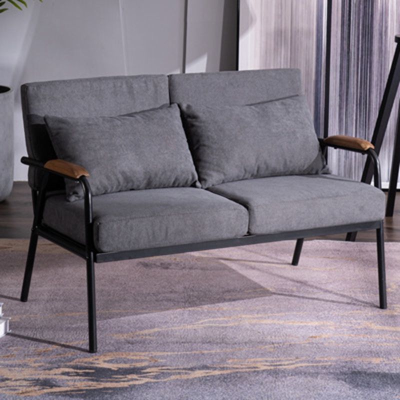 2-seater Sofa Square Arm 29.53" High with Black Frame for Living Room