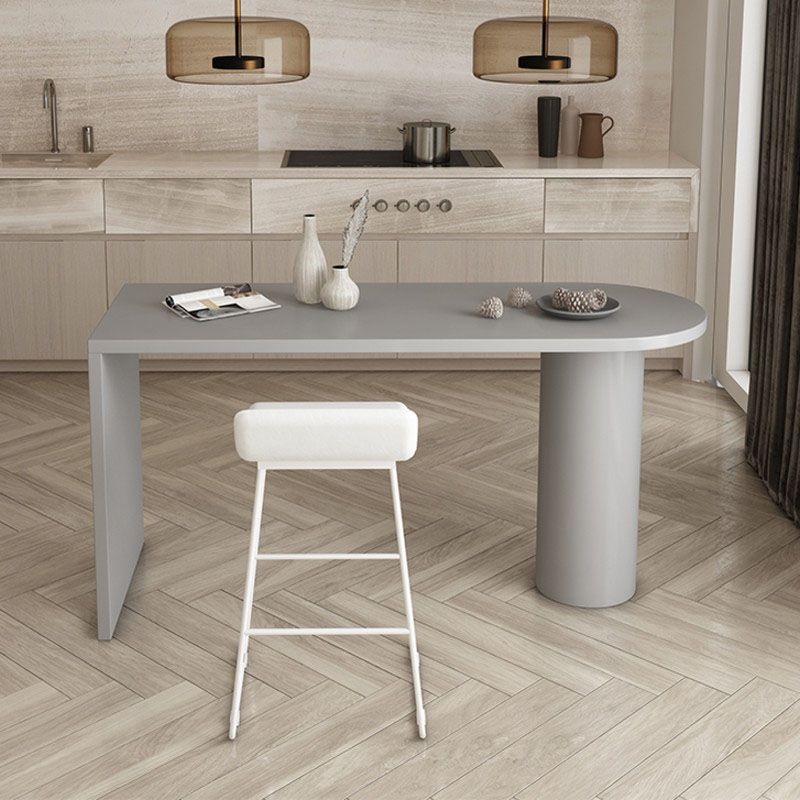 Mesa de madera maciza de forma irregular para restaurante Mesa de isla moderna con pedestal doble