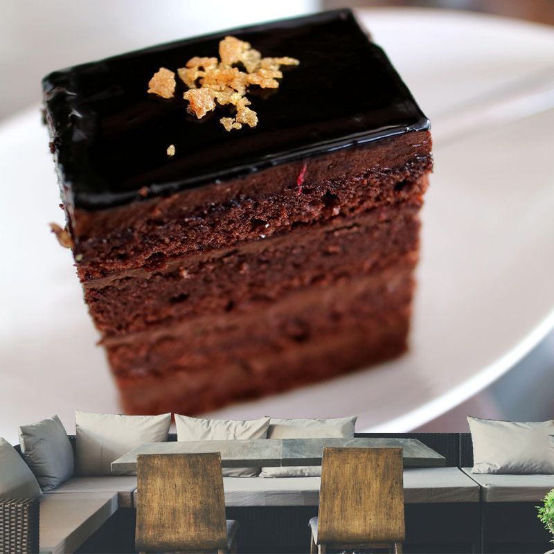 Contemporary Chocolate Cake Wall Mural Environment Friendly Wallpaper for Cake Shop