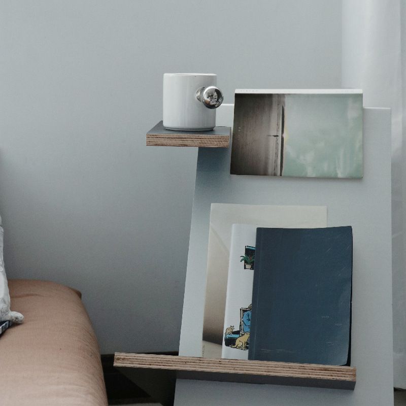 Scandinavian Engineered Wood Bookcase Standard Closed Back Bookshelf