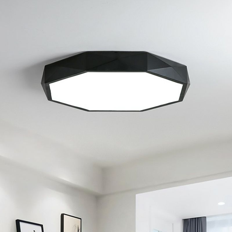 Minimalistische, extradünne achteckige LED-Unterputz-Deckenleuchte aus Metall für Schlafzimmer