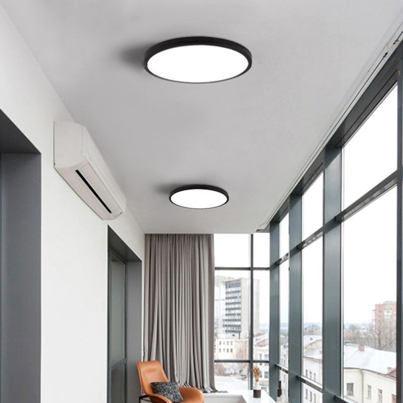 Luz empotrada LED ultrafina de 1 luz, nueva lámpara de techo moderna de hierro con forma redonda