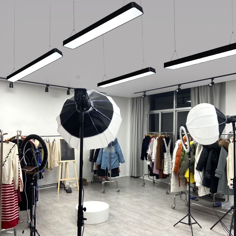 Rectangle Island Ceiling Light Modern Metal Kitchen Island Lighting with Acrylic Shade