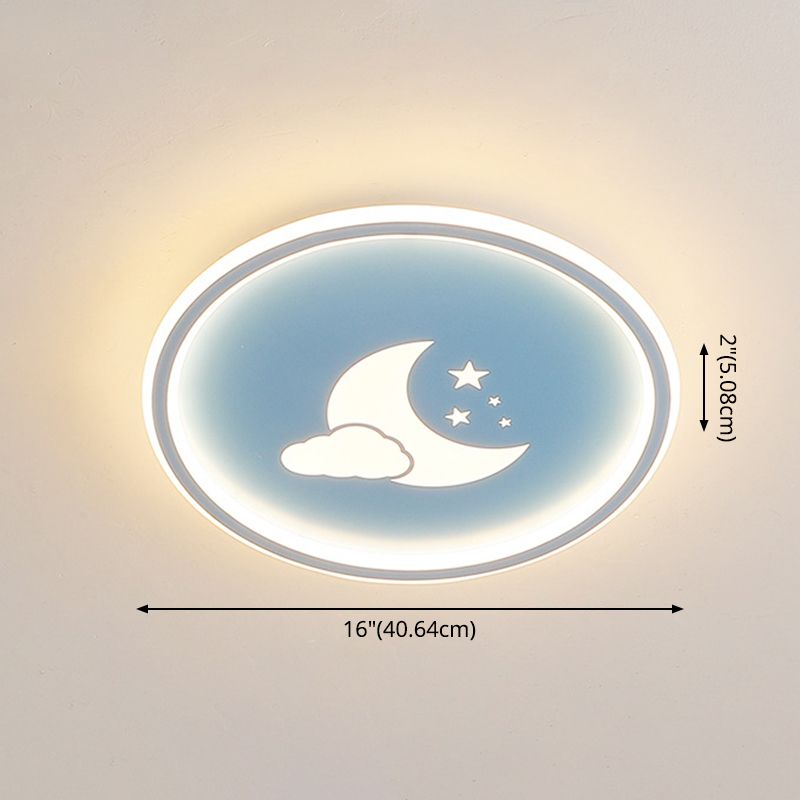 Lámparas de luz de Luna y estrella 1 lámparas modernas de techo de dormitorio incorporadas de metal ligero