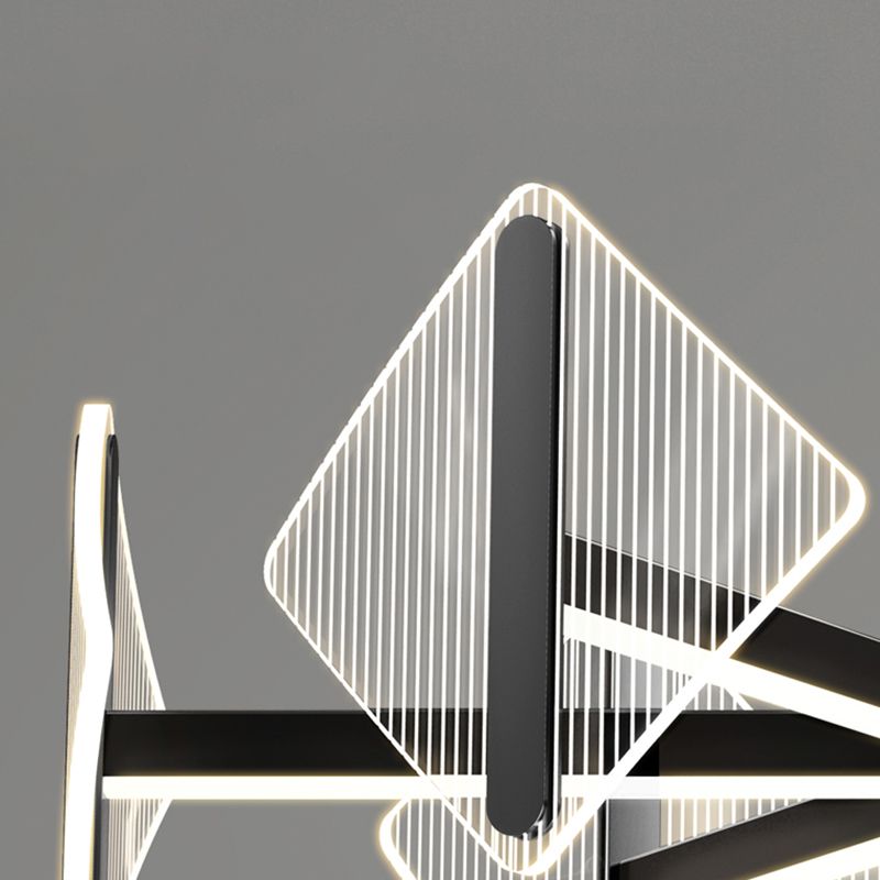 Creative Acrylic LED Chandelier Modern Style Pendant Light in Black for Bedroom