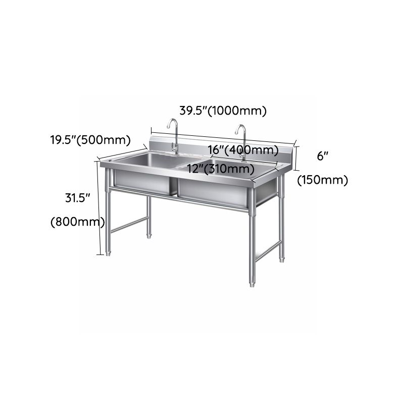 Modern Style Stainless Steel Sink with Strainer Drop-In Kitchen Sink