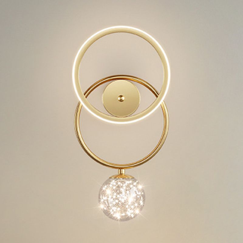 Modern Style Spherical Shape Wall Sconce Glass 2 Light Sconces for Living Room