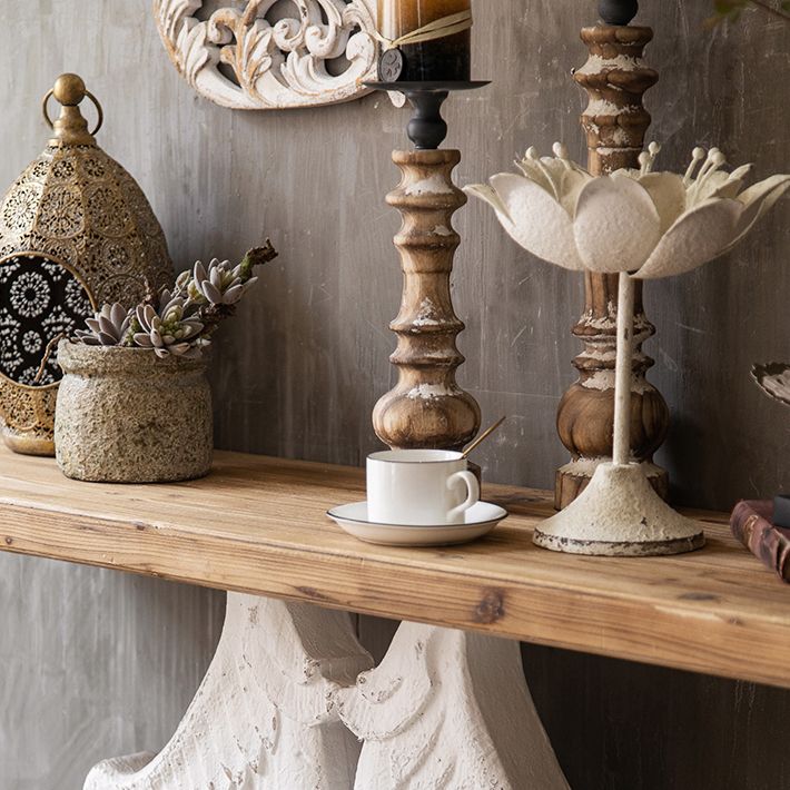 French Country Solid Wood Console Table Distressed Accent Table