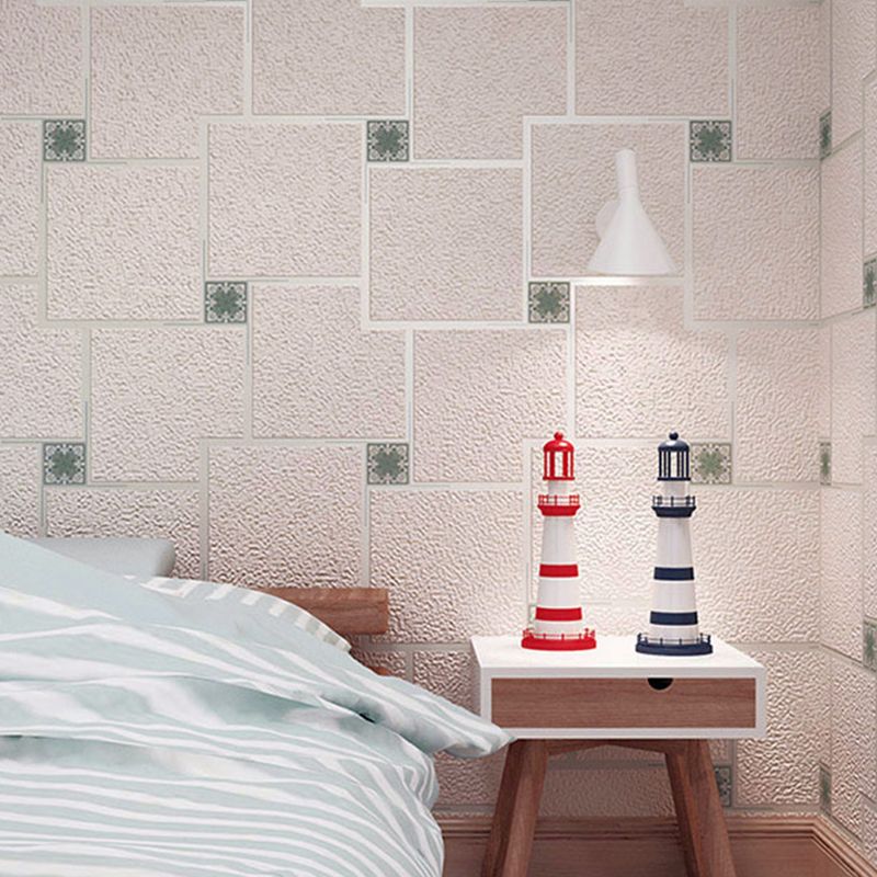 Papier peint géométrique de couleur foncée, carrés, décoration murale résistante à l'humidité pour salon
