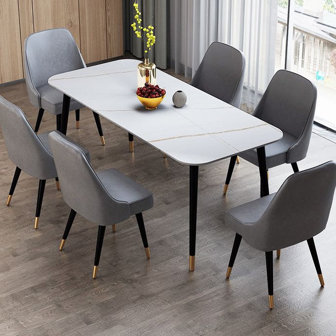 Stone Top Dining Table Contemporary Dining Table with 4 Legs