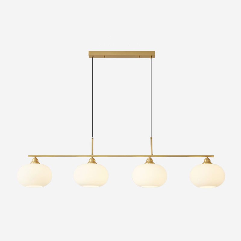 Modern Golden/Black Ceiling Light Metal/Glass Kitchen Island Lighting for Home