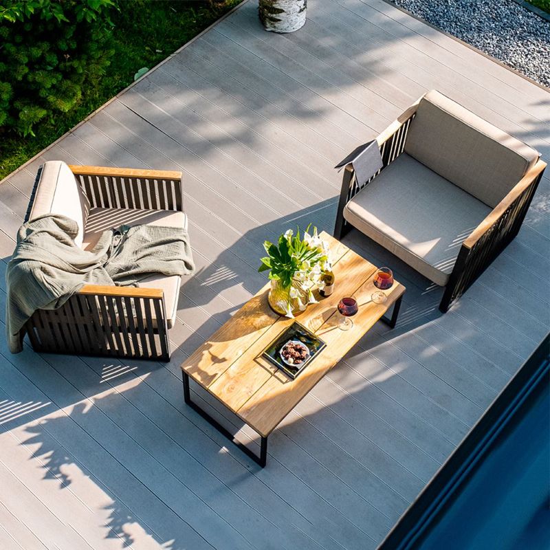 27.55" Wide Cushion Outdoor Sofa UV Resistant Metal Frame Patio Sofa