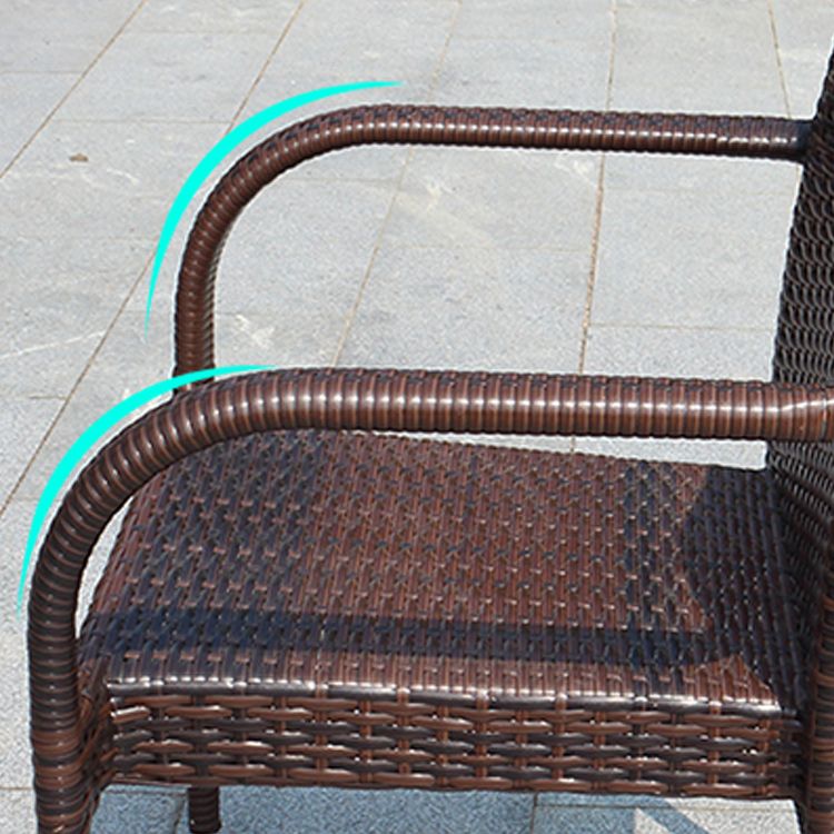 Tropical Brown Outdoors Dining Chairs 21.65" L X 20.86" W X 33.46" H