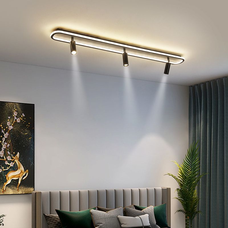 Plafonnier LED sur Rail en forme de géométrie, montage encastré en fer, Style moderne et Simple, pour salle à manger