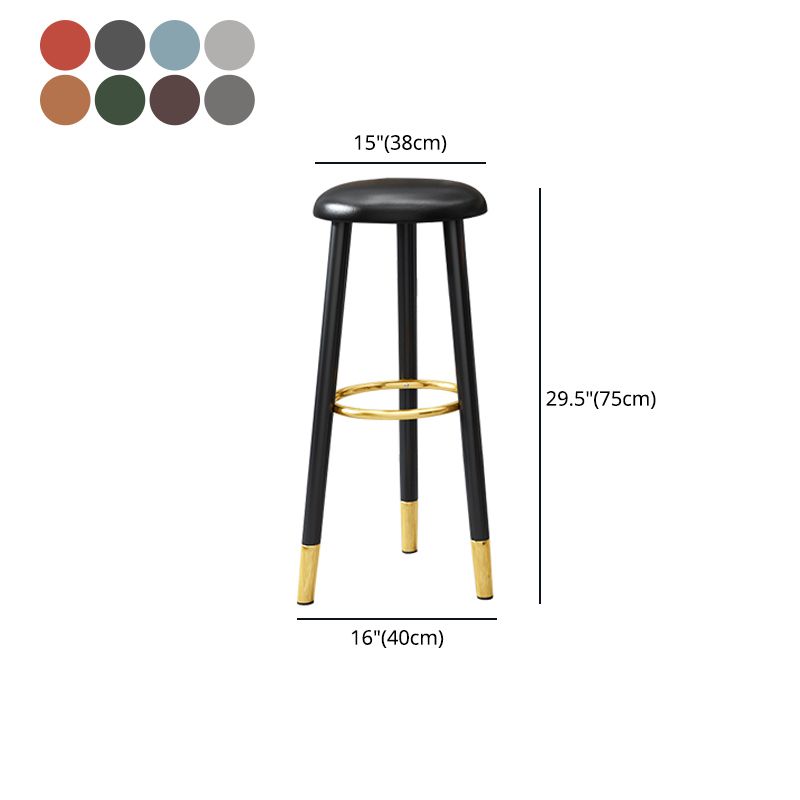 Scandinavian Home Backless Stool Matte Finish Upholstered Bar Stools
