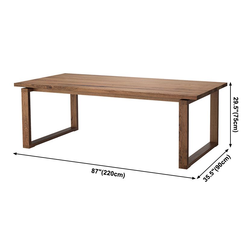Dennen vaste houten rechthoektafel moderne eettafel met dubbel voetstuk voor restaurant